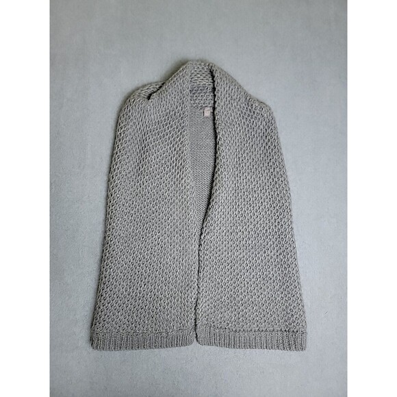 J Jill Open Vest Womens XS Gray Alpalca Chunky Knit Shawl Wrap Library Preppy - Picture 1 of 9